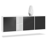 SIDEBOARD Cuba Türen in Schwarz matt - Schwarz, Holzwerkstoff (182/53/35cm) - Vladon