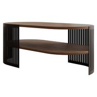 COUCHTISCH Fikoli Oval II - Nussbaumfarben/Schwarz, Holzwerkstoff/Metall (100/50/40cm) - MIRJAN24