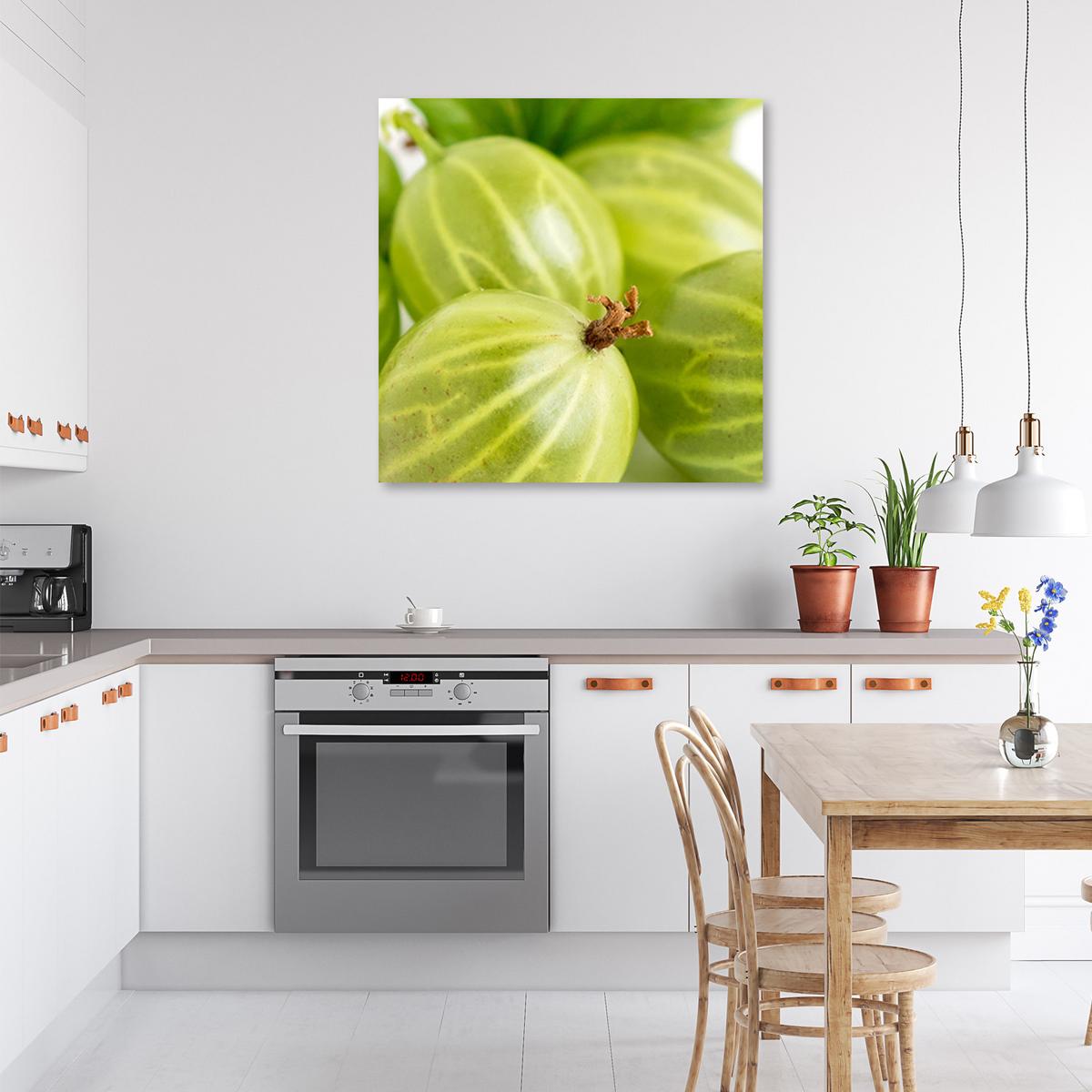 WANDBILD stachelbeeren obst - Grün, Textil (40/40cm) - Feeby
