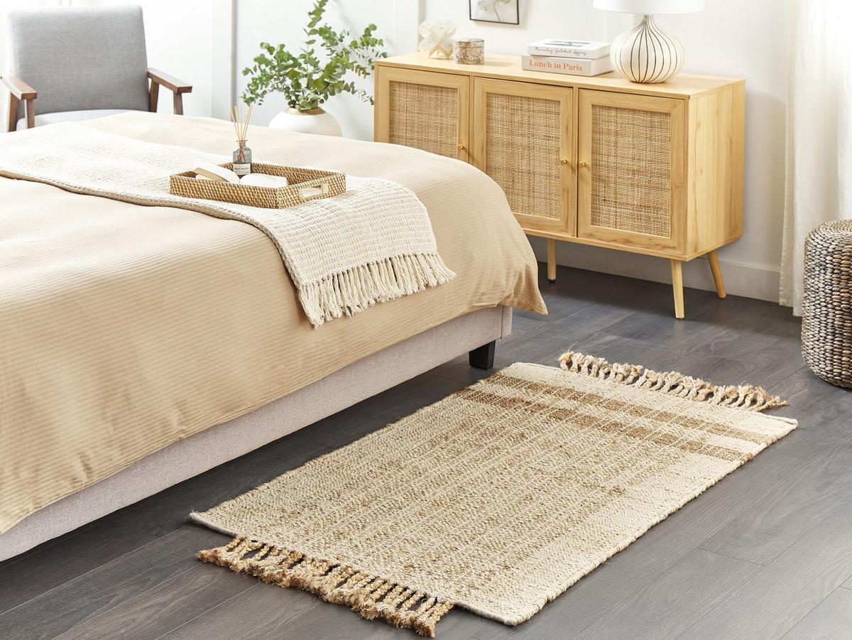 TEPPICH geflochten Ortaoba 150/80 cm - Beige, Naturmaterialien (80/150cm) - Beliani