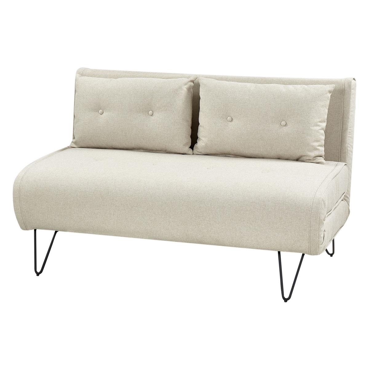 2-SITZER-SCHLAFSOFA hellbeige/schwarz Vestfold - Beige/Schwarz, Textil (130/81/78cm) - Beliani