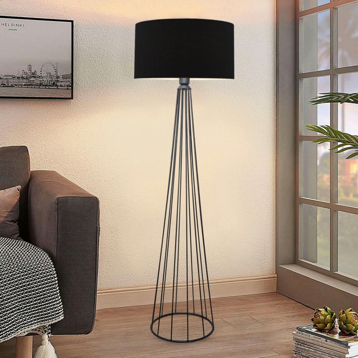 STEHLEUCHTE Neath - Schwarz, Metall (30/30/155cm) - lux.pro