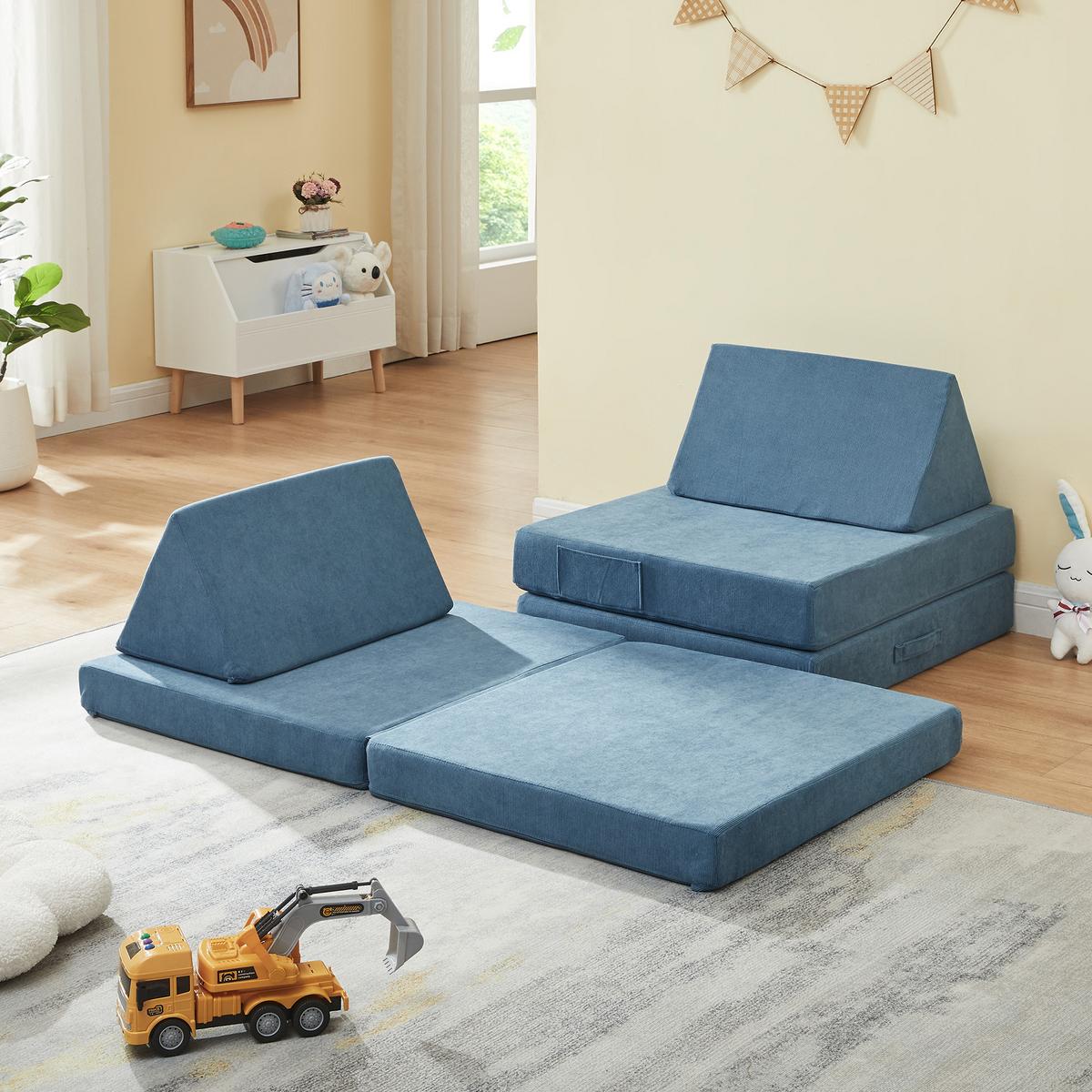 SPIELSOFA Norhulta - Blau, Textil (120/46/66cm) - [en.casa]