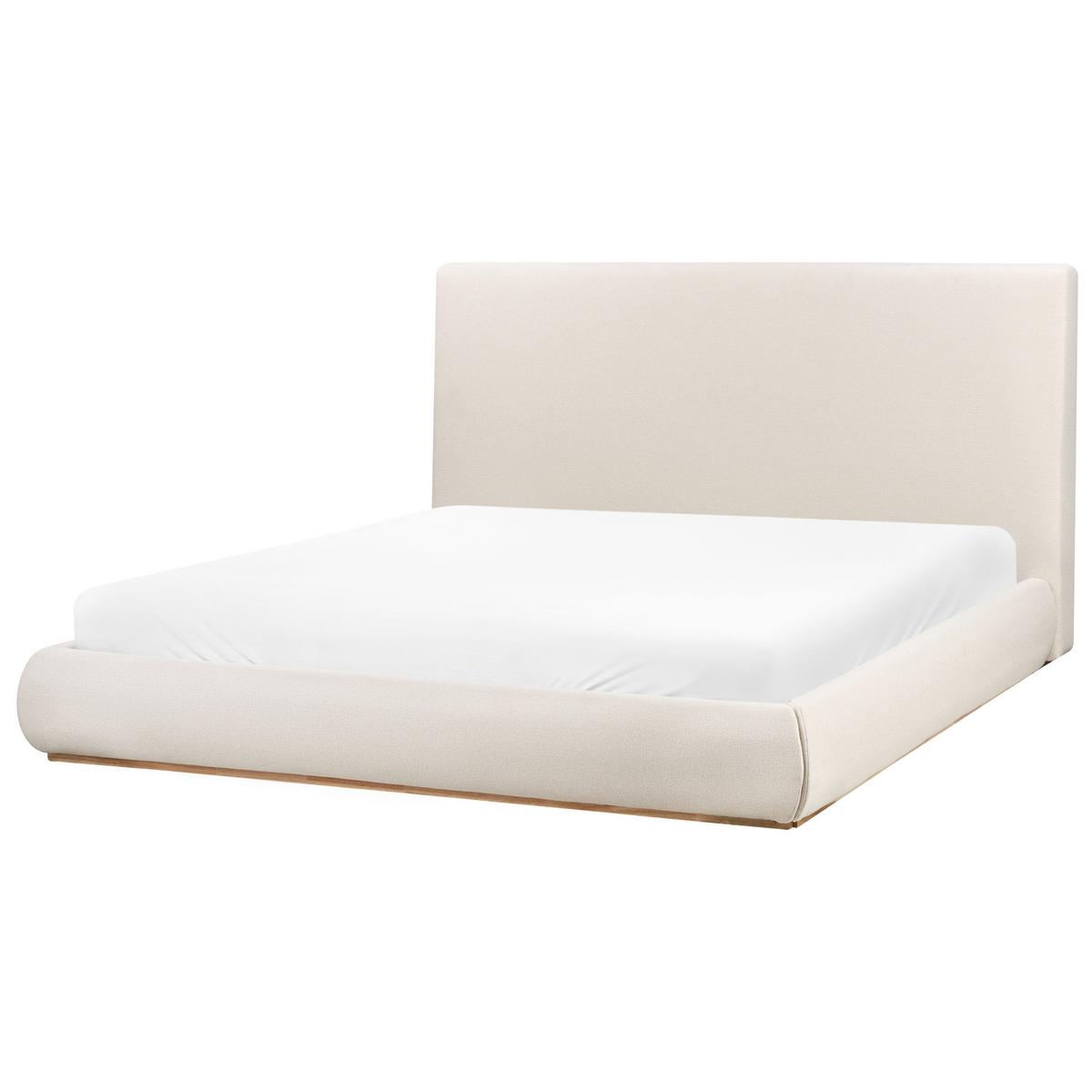 BETT mit Stauraum 180/200 cm Stoff Hellbeige Campagne - Beige, Textil (180/200cm) - Beliani