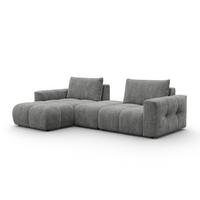ECKSOFA VERONA 4-Sitzer LINKS, Grau - Schwarz/Grau, Holz/Textil (282/173cm) - Courtois Laville
