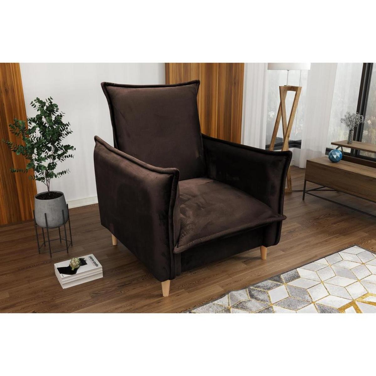 RELAXSESSEL Pillow braun mit Buchenbeinen - Buchefarben/Braun, Textil (84/95/88cm) - Beautysofa