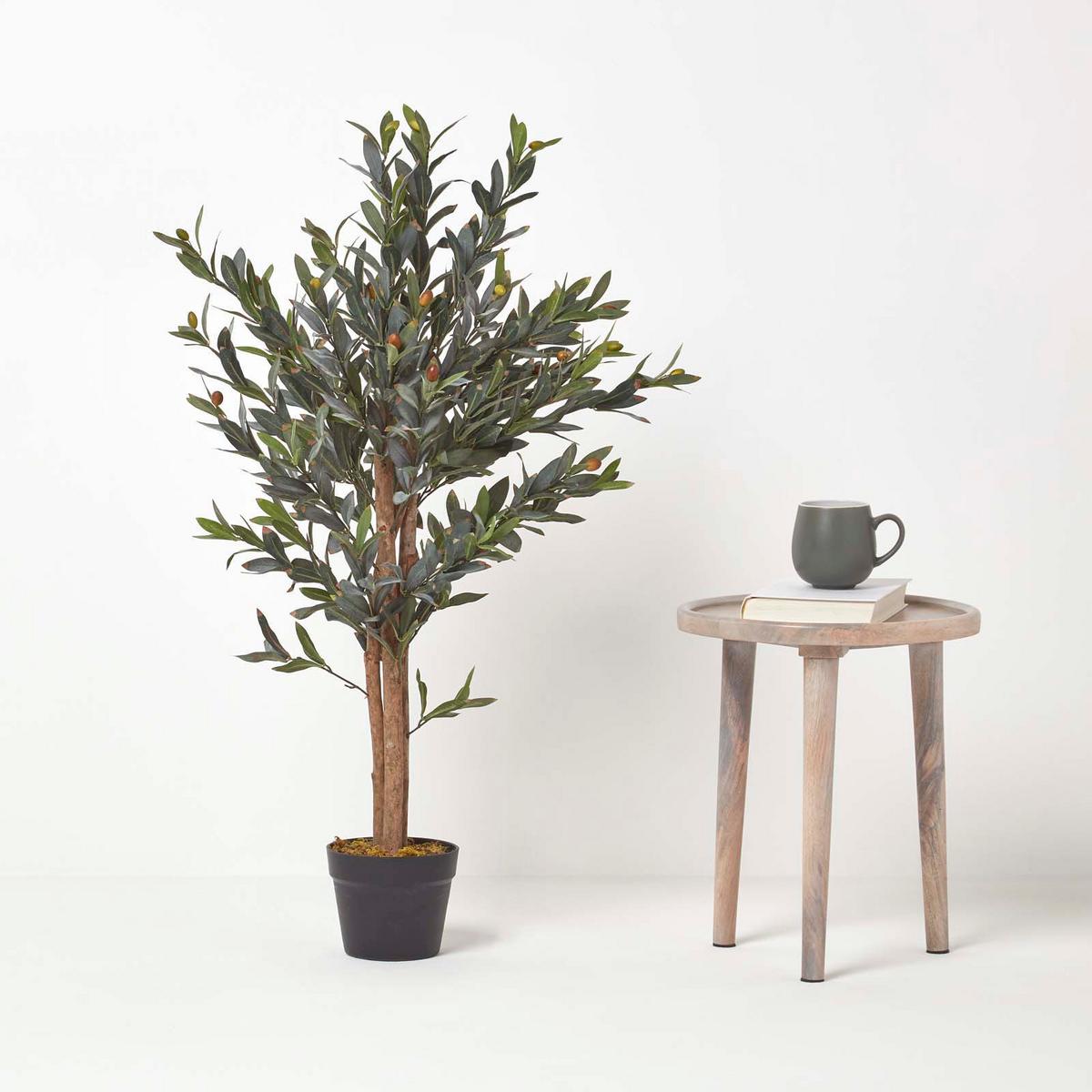 KUNSTBAUM Olive, 90 cm - Grün, Kunststoff (90cm) - Homescapes