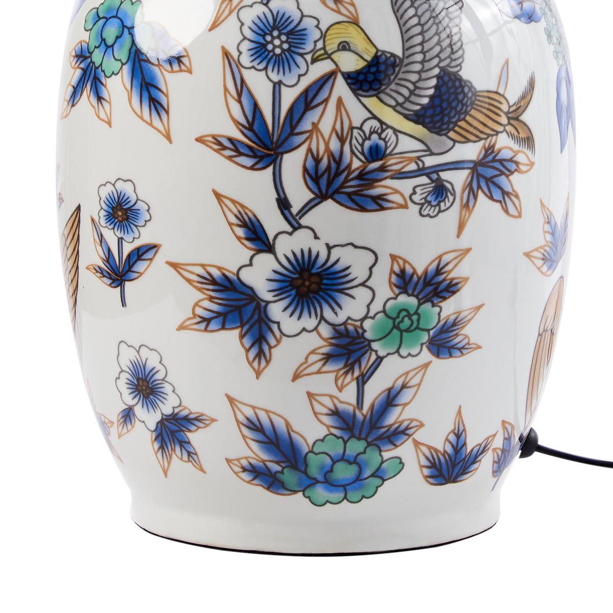 TISCHLAMPE Porzellan Weiß/Blau Sunja - Blau/Weiß, Keramik (32/32/51cm) - Beliani