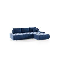 ECKSOFA Vogar In Monolith - Blau, Holzwerkstoff/Textil (265/185cm) - Fun Möbel
