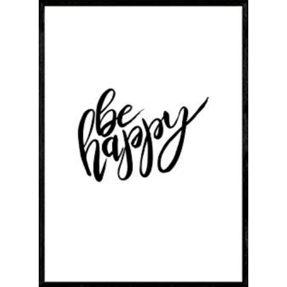 POSTER Be Happy A4 Rahmenlos - Klar, Papier (29.7/5/21cm) - Nacnic