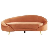 3-SITZER-SOFA Samtstoff Orange Savar - Orange, Textil (183/69/84cm) - Beliani