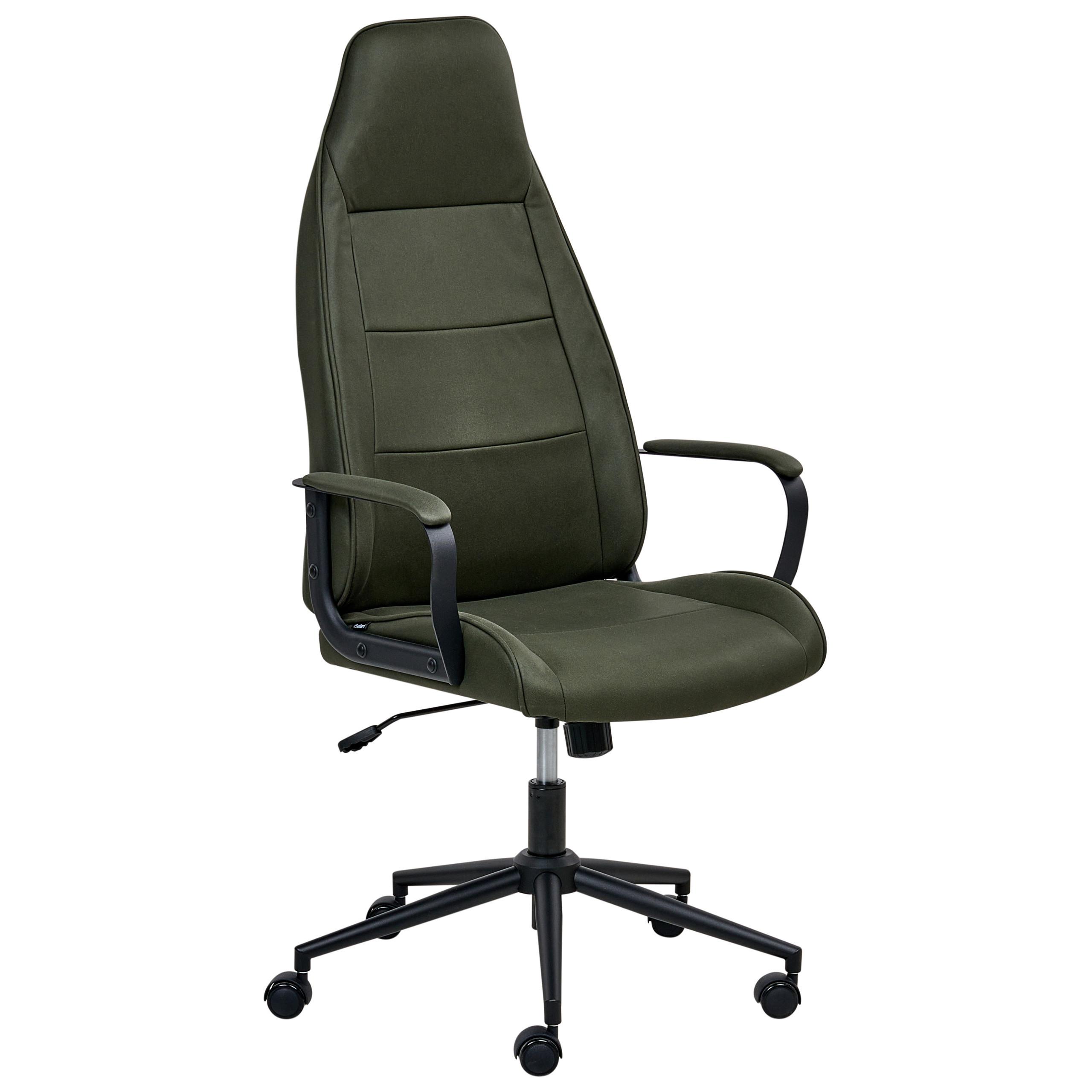 BÜROSTUHL Dunkelgrün Rebel - Dunkelgrün/Schwarz, Textil (67/120/67cm) - Beliani