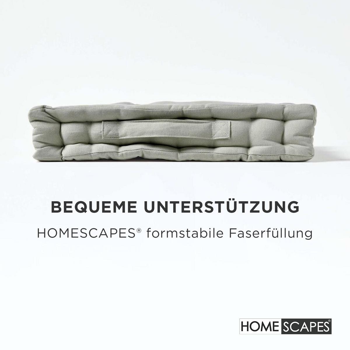 SITZKISSEN grau 40/40/8 cm – Bodenkissen unifarben - Grau, Textil (40/40/8cm) - Homescapes