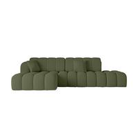 ECKSOFA mit Schlaffunktion Ottomane Links OLEA-L2 321x164x75 Grün Bouclé - Schwarz/Grün, Holzwerkstoff/Kunststoff (321/164cm) - ALTDECOR