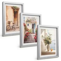 BILDER SET 3er Set - 20x30 cm Silberner Rahmen - Charmante Küstenstraßen - Silberfarben, Kunststoff (20/30cm) - TULUP