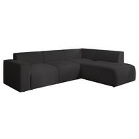 ECKSOFA ZAVO Rechts Feiner Mischstoff in Anthrazit - Anthrazit, Kunststoff/Textil (310/218cm) - Idohome