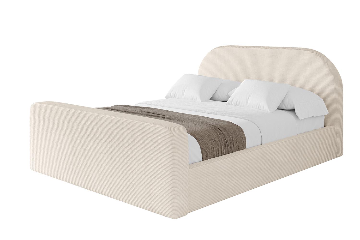 POLSTERBETT mit Bettkasten, Fußteil und Lattenrost, Boxbett ohne Matratze - TIVON-Z 180x200 Beige - Creme, Holzwerkstoff/Textil (180/200cm) - ALTDECOR