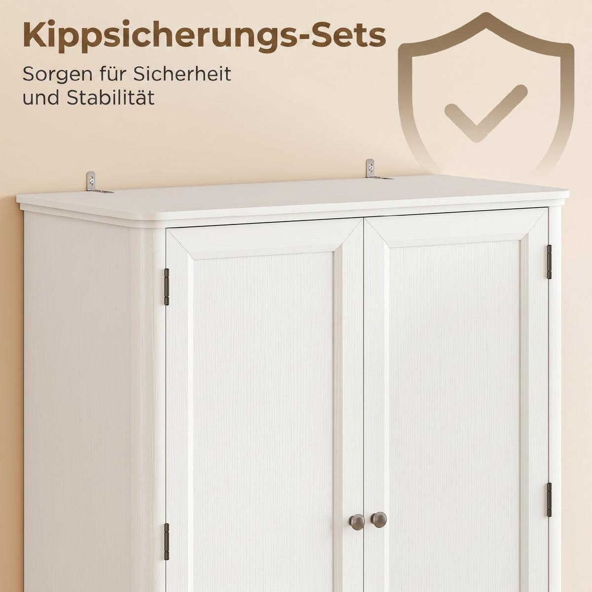 KÜCHENSCHRANK MDF Weiß - Weiß, Holzwerkstoff (39.5/186.4/80cm) - HOMCOM