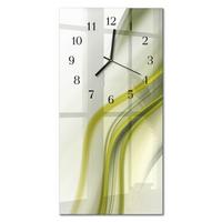 WANDUHR aus Glas 30x60 cm - Abstrakte Linien - Grün, Glas (30/60/0.4cm) - TULUP