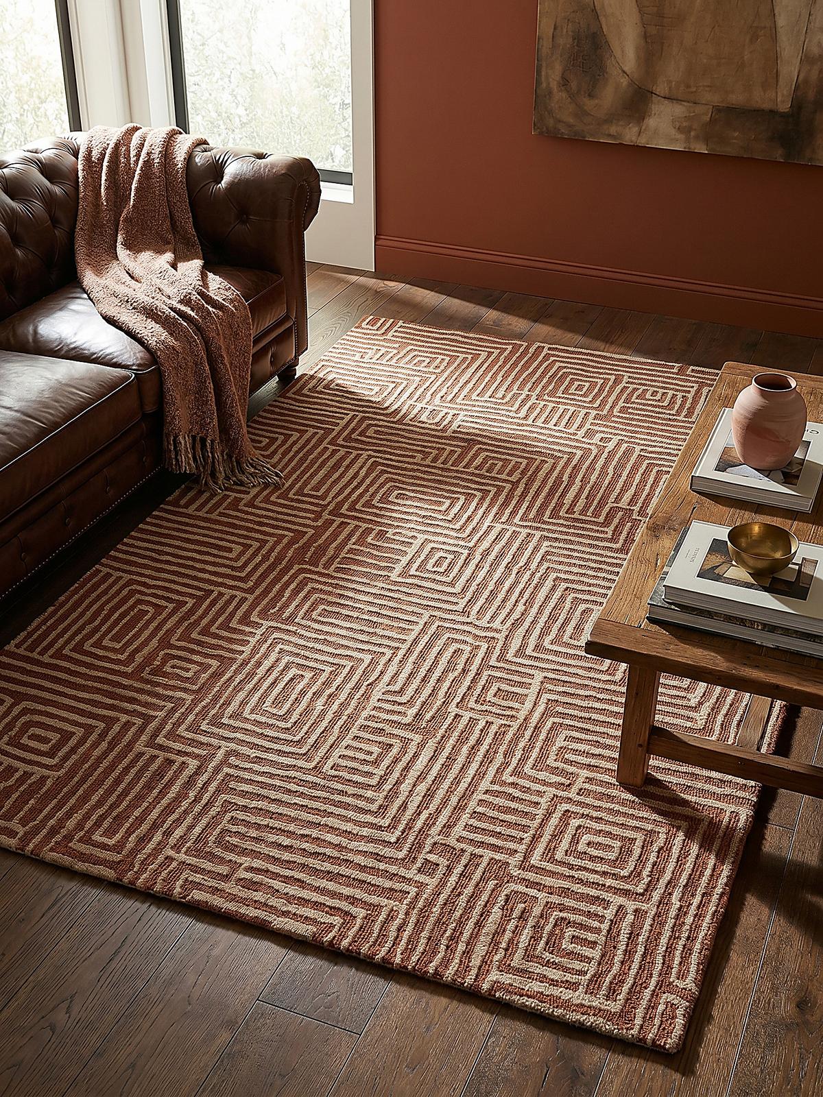 TEPPICH ARLEN, geometrisch, Terrakotta, 120 x 170 cm - Orange, Textil (170/120cm) - KADIMA DESIGN