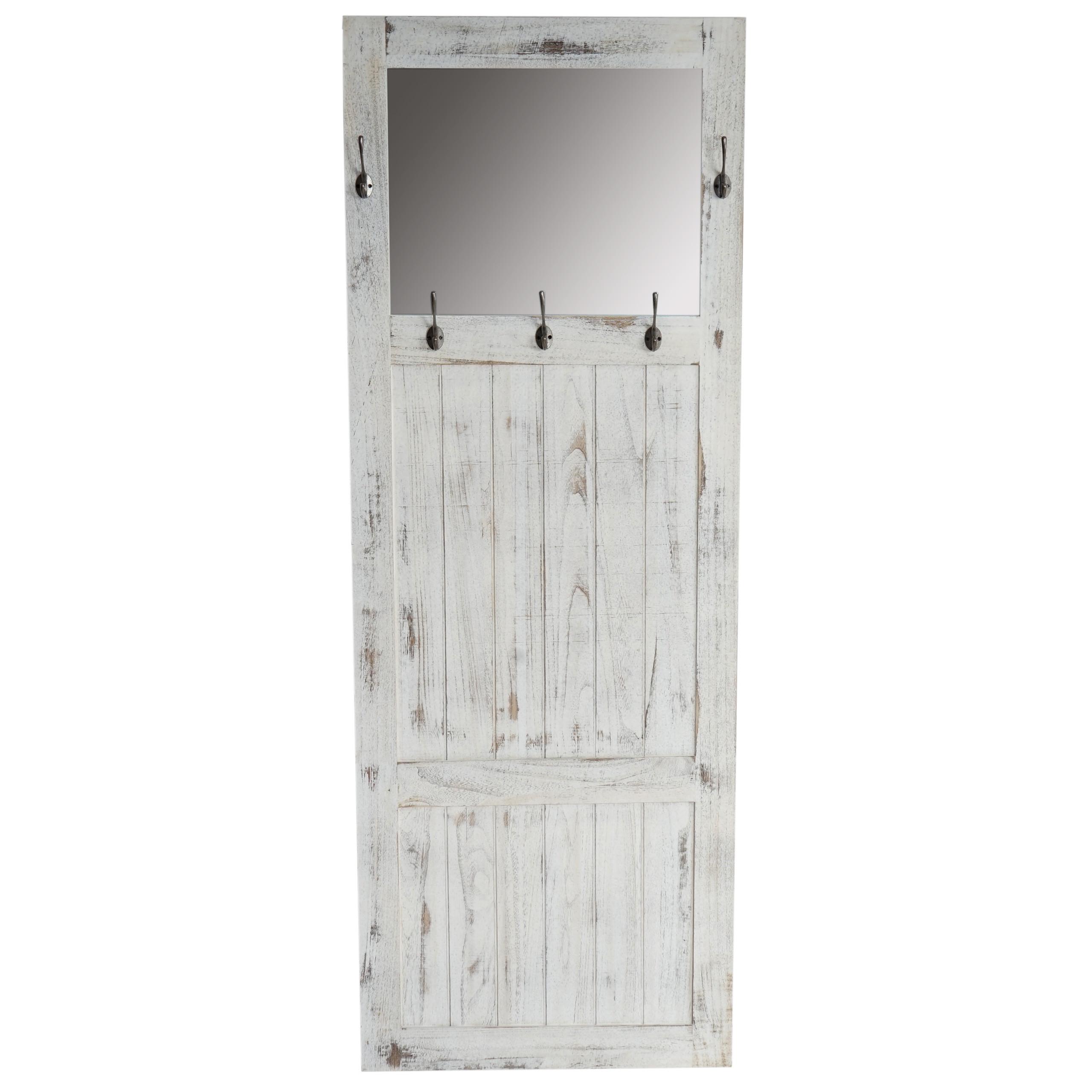 WANDGARDEROBE MIT SPIEGEL SHABBY-LOOK Weiß - Weiß, Holz (65/180/7cm) - MCW