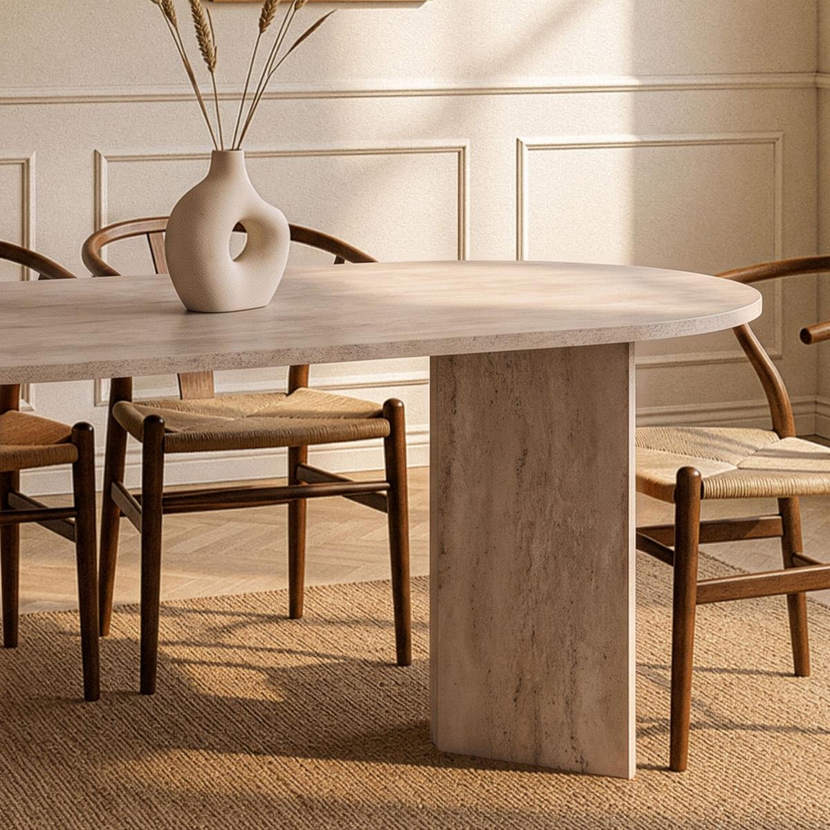 ESSTISCH mit abgerundeten Kanten sable 180/75/89,5 cm - Beige, Holzwerkstoff (96/89.5/75cm) - Calicosy