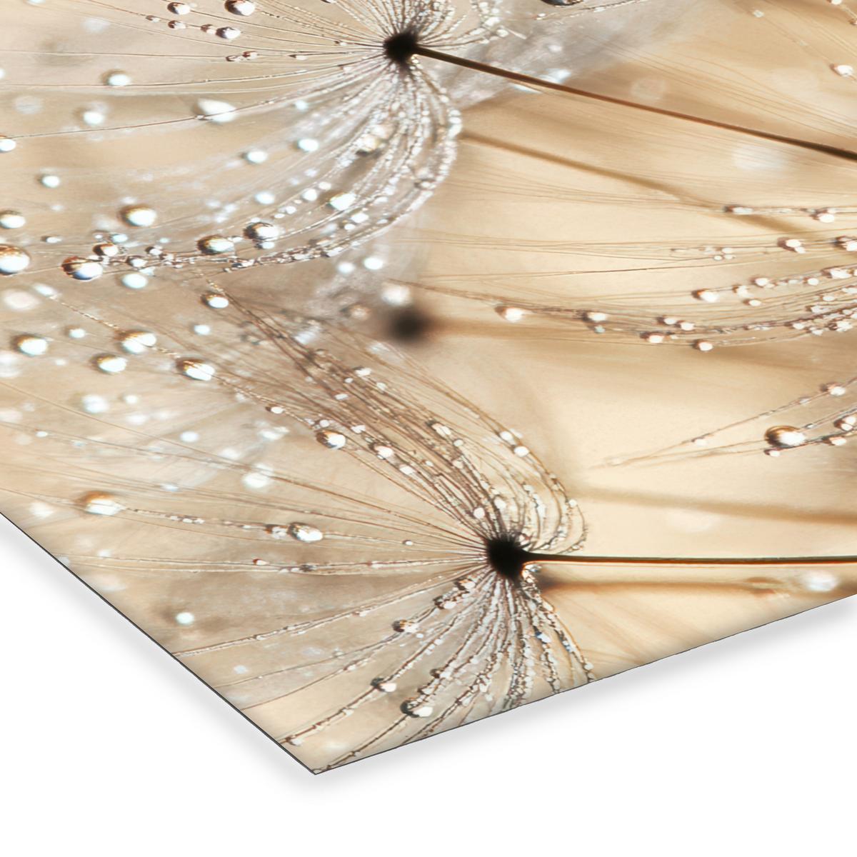 POSTER MIT RAHMEN Löwenzahn - Abstrakt - Natur - Beige 80x60 cm - Braun, Papier (80/60cm) - MuchoWow