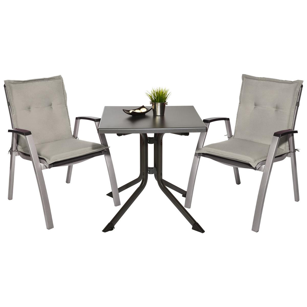 NIEDERLEHNERAUFLAGE Loft NL 100/50/6cm Hellgrau 4tlg - Hellgrau, Textil (50/6/100cm) - Beautissu 