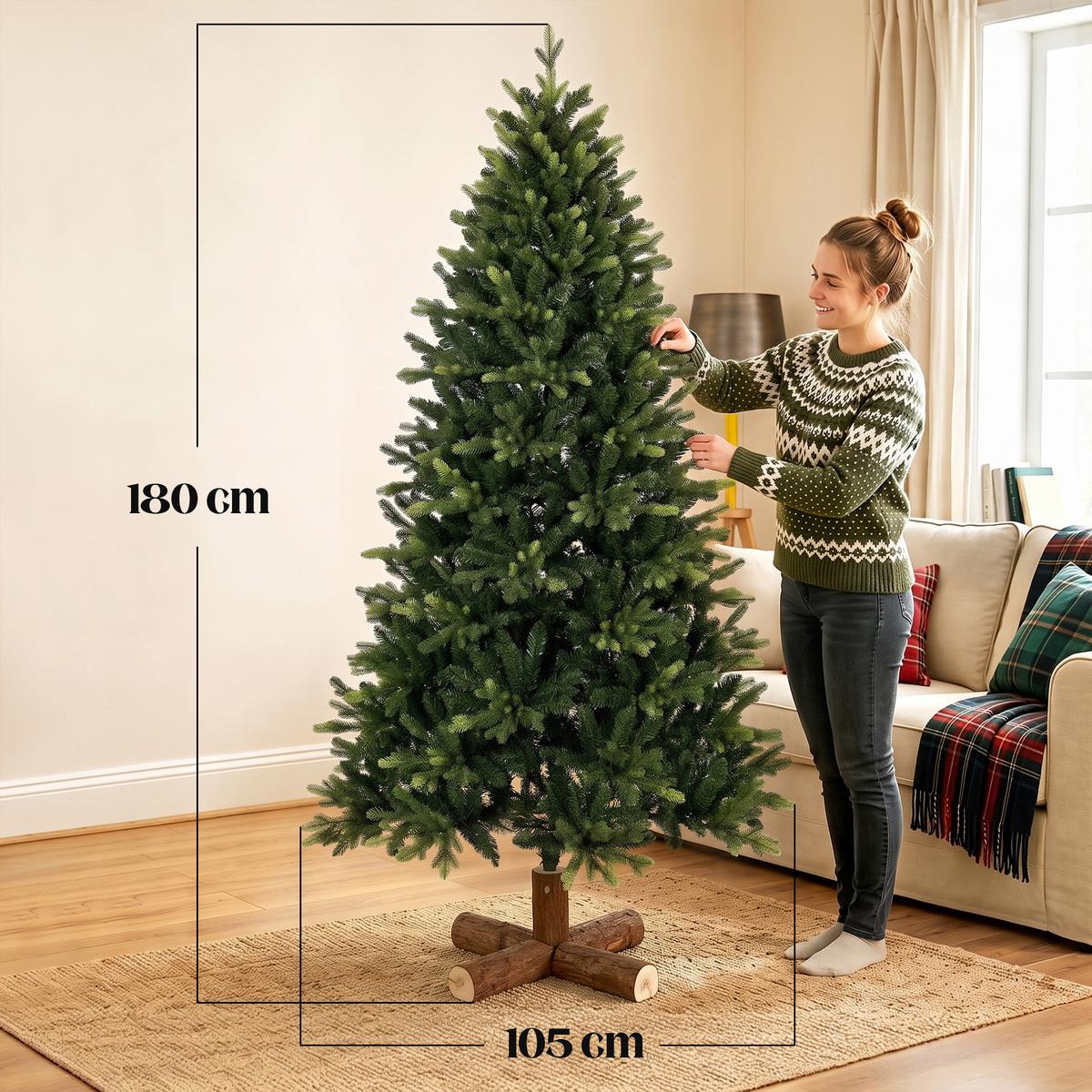 WEIHNACHTSBAUM PE PVC Grün - Grün, Kunststoff (180cm) - HOMCOM