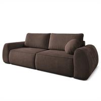 BETTSOFA ZEFEO Braun Kordstoff mit Schlaffunktion - Braun, Textil (264/96/106cm) - MASSENO