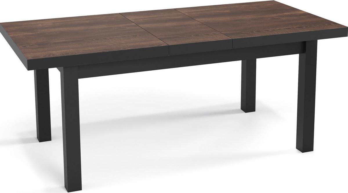 ESSTISCH Gemini rechteckig ausziehbar, Wotan Eiche 120-160/80/78 cm - Kastanienfarben/Schwarz, Holz/Holzwerkstoff (80/160/78cm) - WFL GROUP