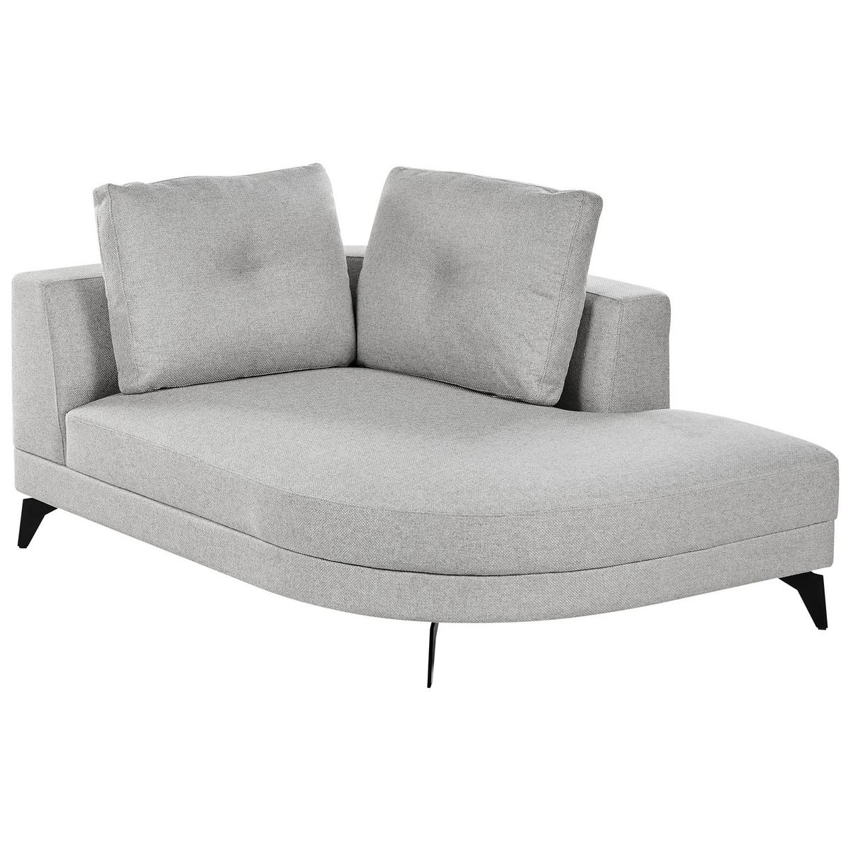 CHAISELONGUE-LINKSSEITIGE Kunstleinen Grau Yuri - Dunkelgrau/Schwarz, Textil (111/88/151cm) - Beliani