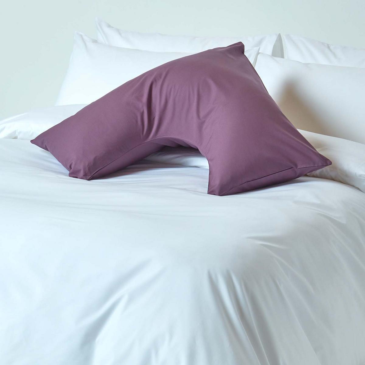 KISSENBEZUG für V-Form-Kissen, Perkal, Fadendichte 200 - Lila, Textil (38/76cm) - Homescapes