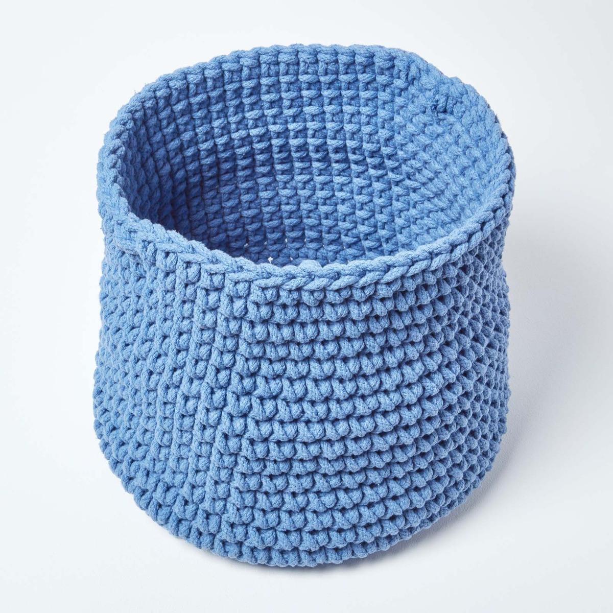 AUFBEWAHRUNGSKORB Baumwolle 42/37 cm - Blau, Textil (42/42/37cm) - Homescapes
