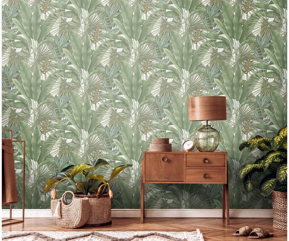 VLIESTAPETE Grün 53/1005 cm - Grün, Textil (53/1cm) - KUNSTLOFT