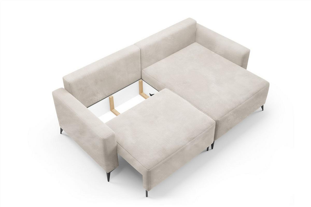 ECKSOFA Silves Mit Schlaffunktion - Weiß, Holzwerkstoff/Textil (239/148cm) - Fun Möbel
