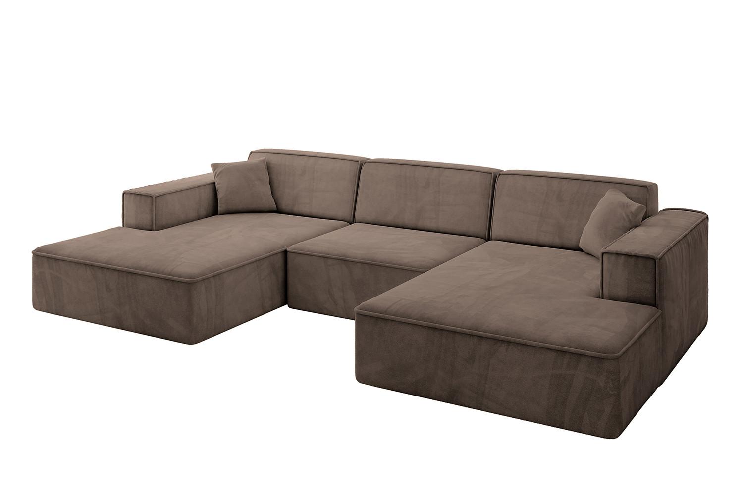 WOHNLANDSCHAFT IREA-U1-v4 - 301x165x77 cm Braun - Braun, Holzwerkstoff/Textil (301/77/165cm) - ALTDECOR