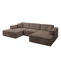 WOHNLANDSCHAFT IREA-U1-v4 - 301x165x77 cm Braun - Braun, Holzwerkstoff/Textil (301/77/165cm) - ALTDECOR