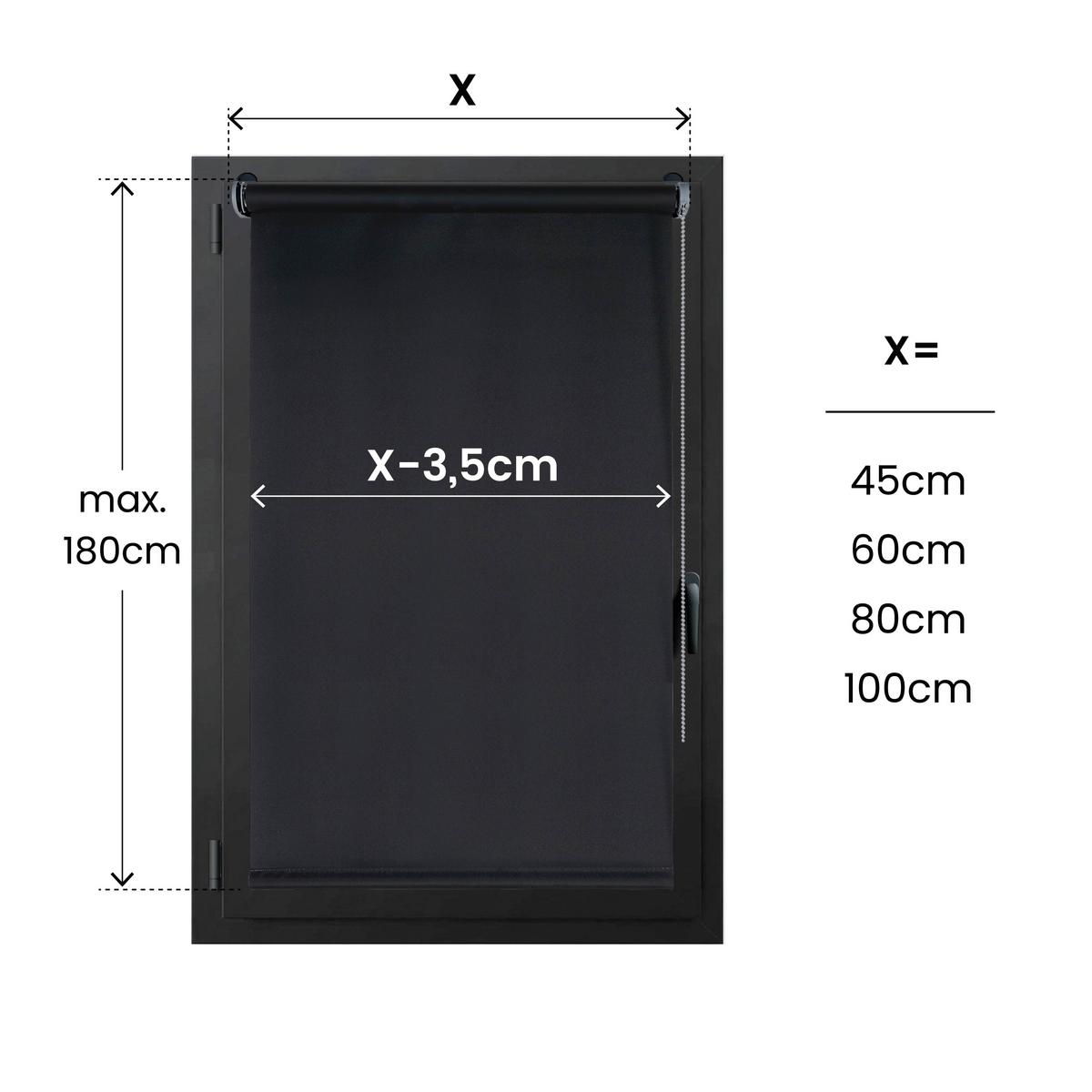 VERDUNKELUNGSROLLO Moon Easyfix Schwarz 100x180 - Schwarz, Kunststoff (100/180/1cm) - STORESDECO