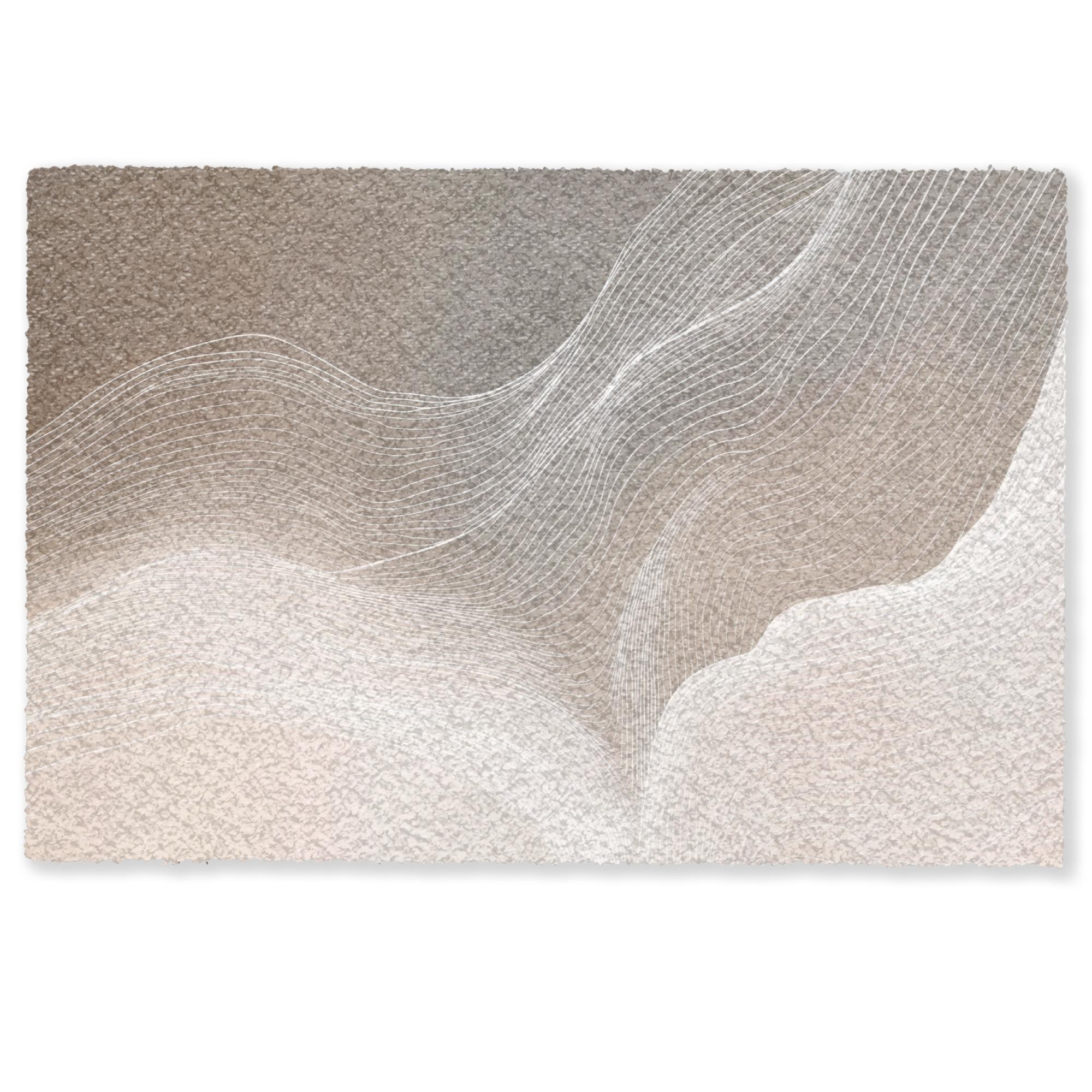 FUSSMATTE Wellenlinien - Luftströme - Harmonisch Schmutzfänger 60x40 cm - Beige, Kunststoff (60/0.4cm) - MuchoWow