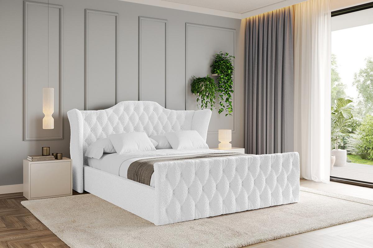 POLSTERBETT mit Bettkasten, Fußteil und Lattenrost, Boxbett mit Matratze H3/H4 - ZORAN-Z 120x200 Weiß - Weiß, Holzwerkstoff/Textil (120/200cm) - ALTDECOR
