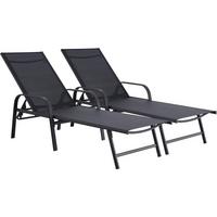SONNENLIEGE farniente Schwarz - Schwarz, Metall (59/45/193cm) - Habitat Garten