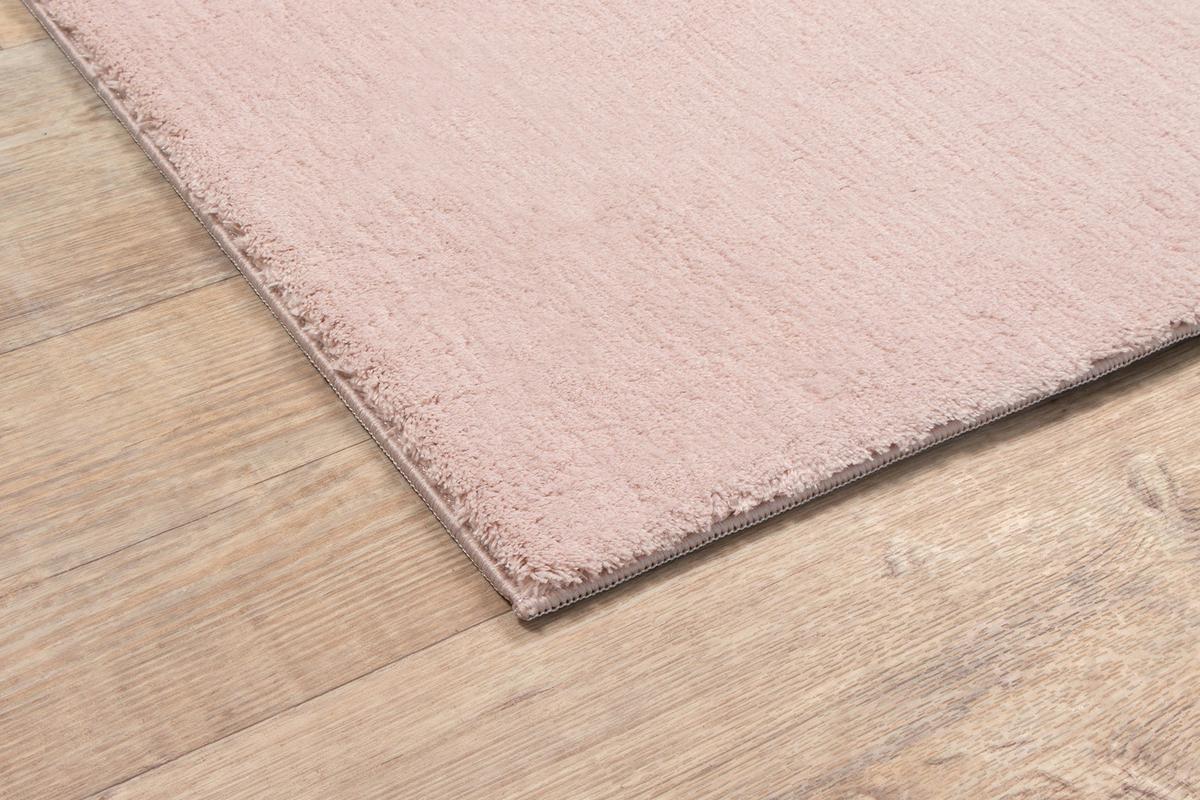 HOCHFLORTEPPICH Antirutsch Uni ALDAN Polyester Puderrosa 160 x 220 cm - Rosa, Textil (160/220cm) - KADIMA DESIGN