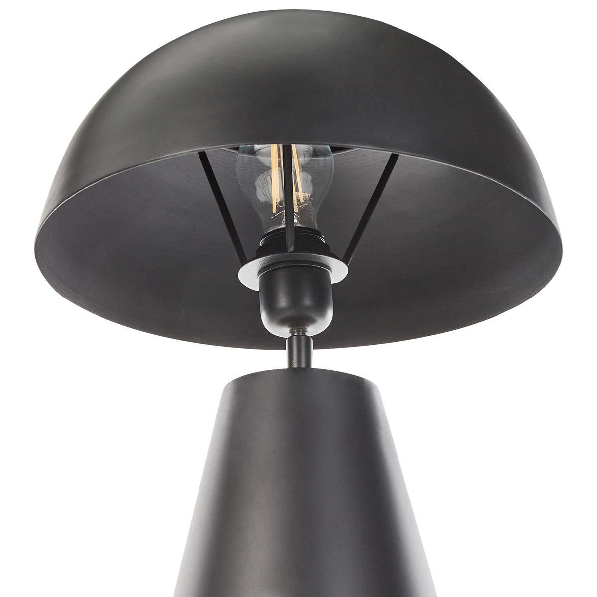 TISCHLEUCHTE Schwarz Palmiet - Schwarz, Metall (31/31/48cm) - Beliani