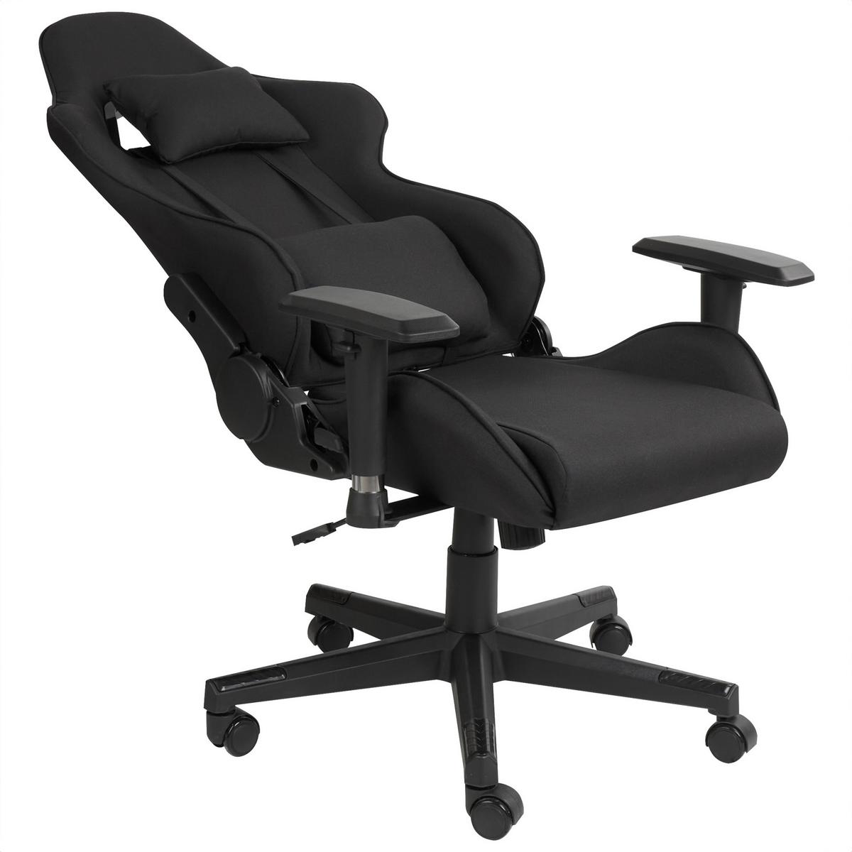 GAMINGSTUHL Schwarz Warrior - Transparent, Textil (62/122/62cm) - Beliani