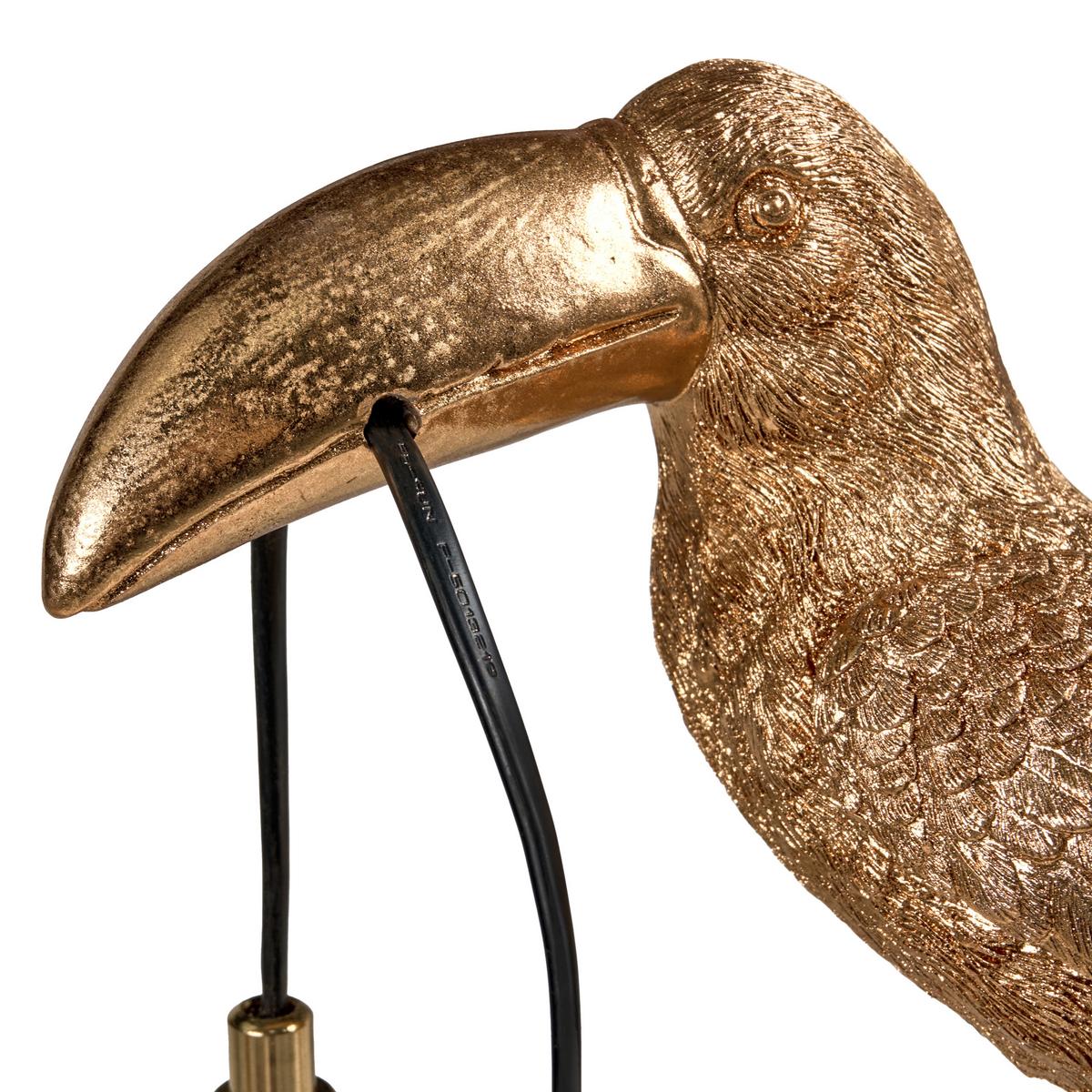 TISCHLAMPE Tukan Gold Aracari - Messingfarben/Goldfarben, Kunststoff (15/24/42cm) - Beliani