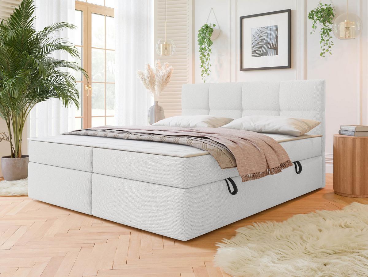 BOXBETT Figaro - H3 - Hellgrau/Schwarz, Holz/Textil (180/200cm) - MIRJAN24