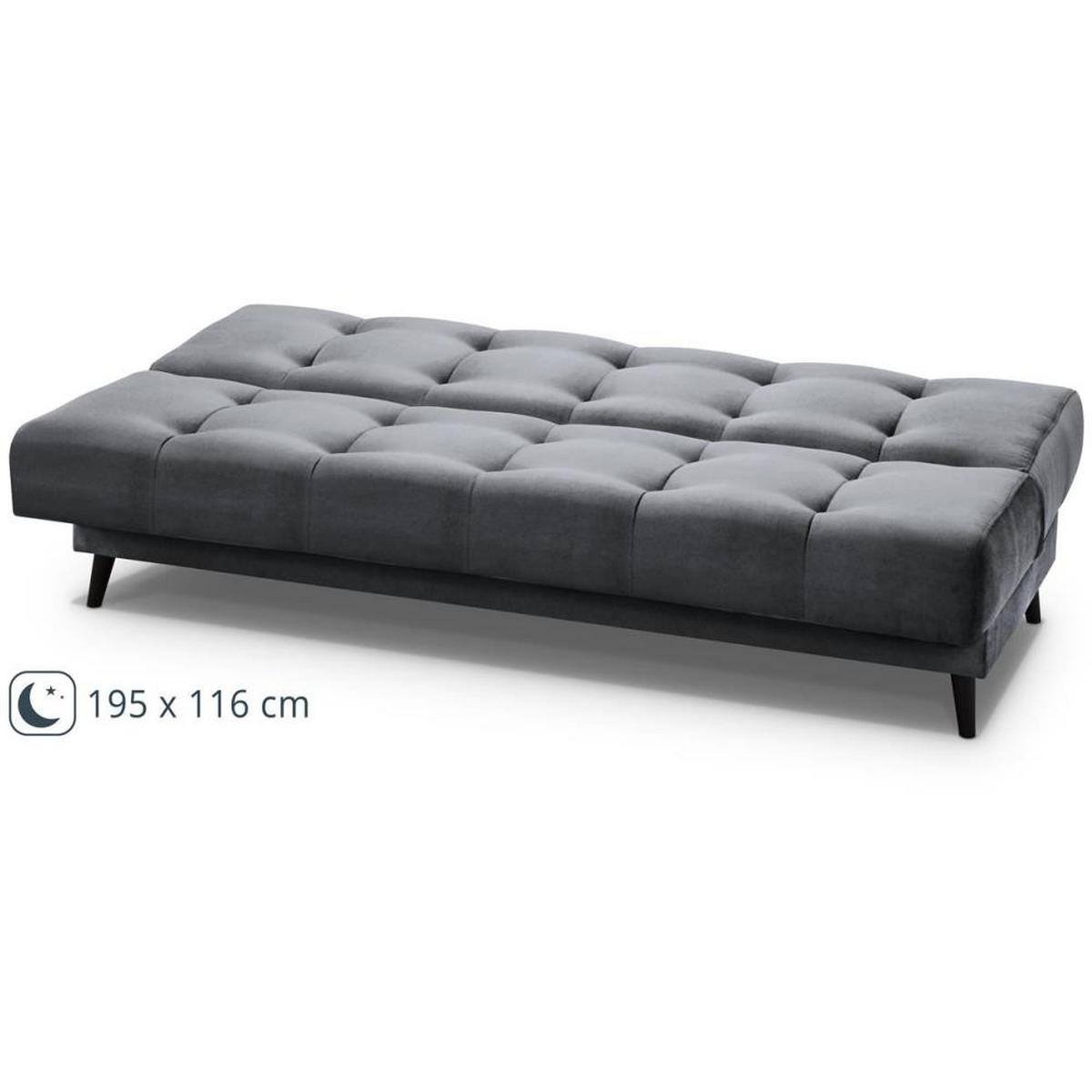 3-SITZER Schlafsofa Nancy grau - Grau, Holz/Textil (220/89/93cm) - Beautysofa