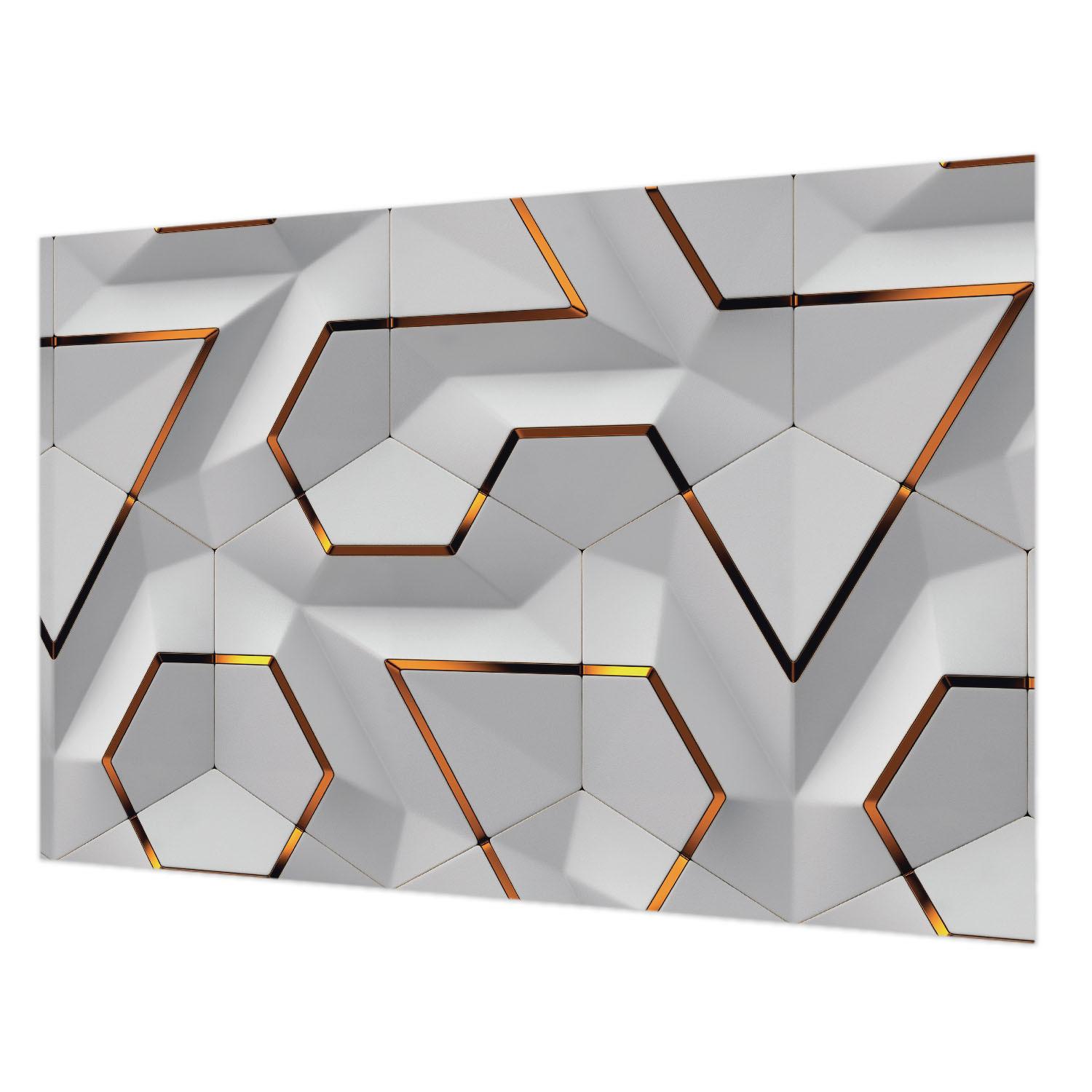 FOTOTAPETE 104x70 cm - Dreidimensionale Muster - Weiß, Textil (104/70cm) - Wallfluent