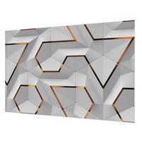 FOTOTAPETE 104x70 cm - Dreidimensionale Muster - Weiß, Textil (104/70cm) - Wallfluent
